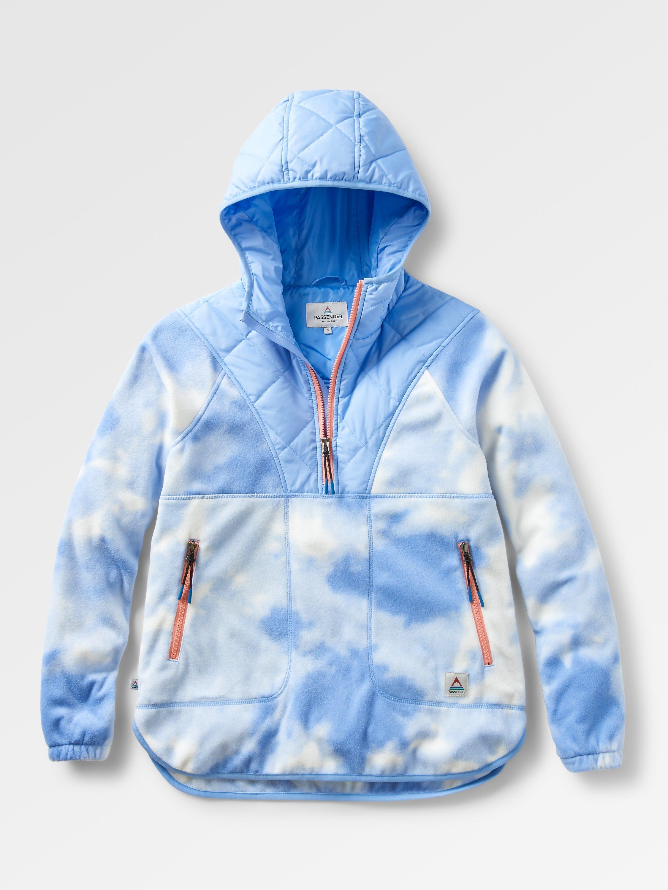 Passenger Tie Dye Half Zip Fleece, Cornflower