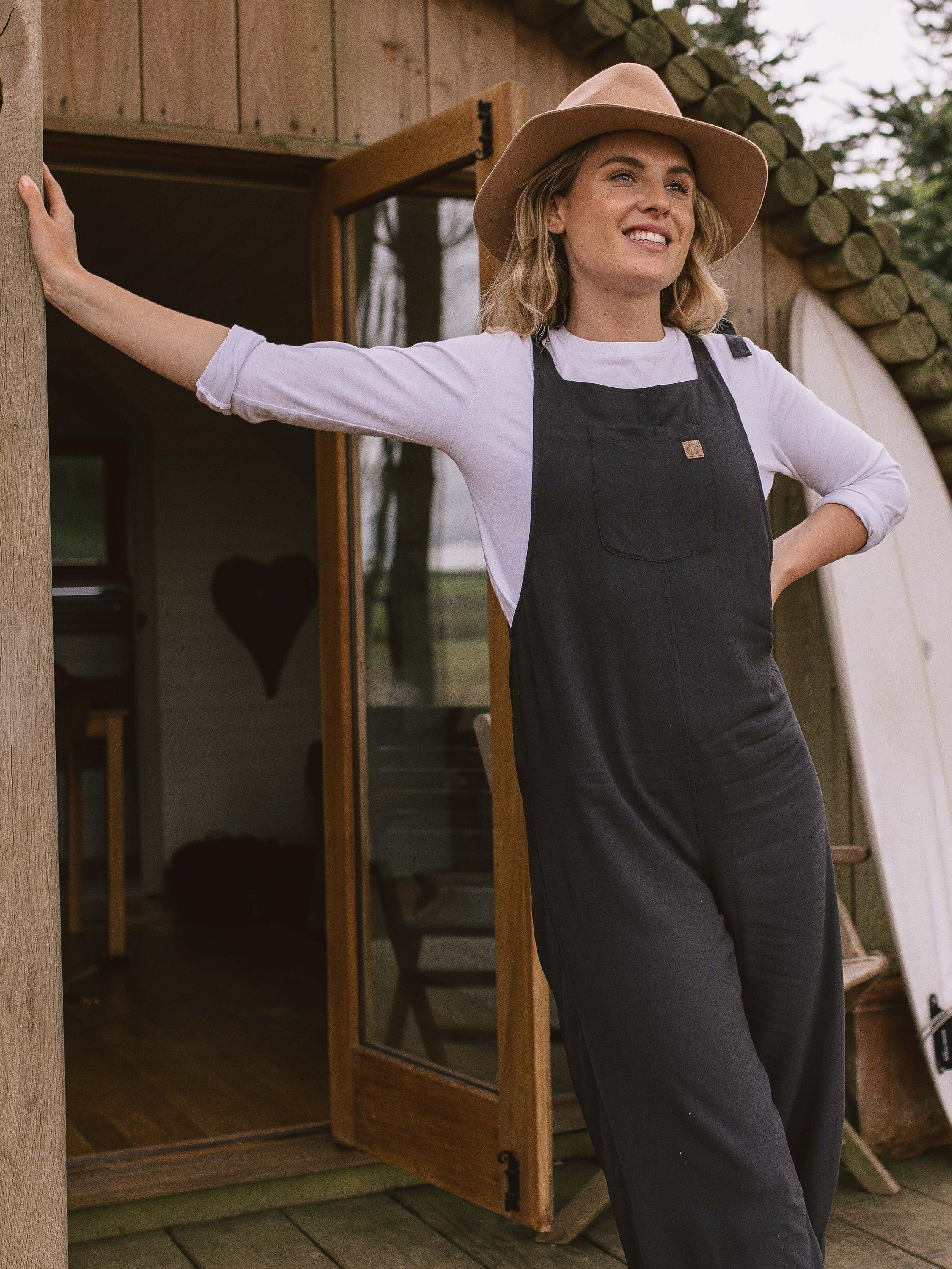 Product image 2 of 9, which shows Passenger Lazy Day Dungarees, Faded Black, XL