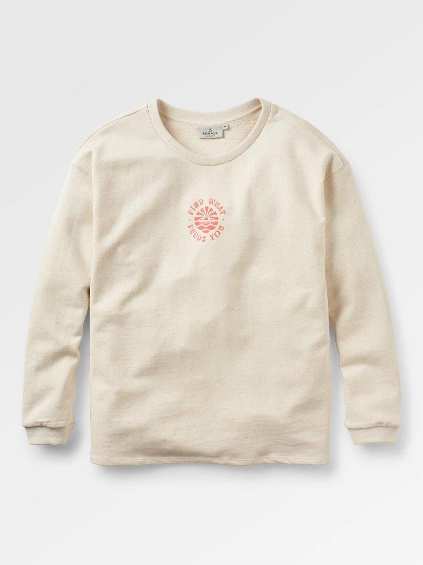 Passenger Find What Feeds You Slogan Top, Milky Marl