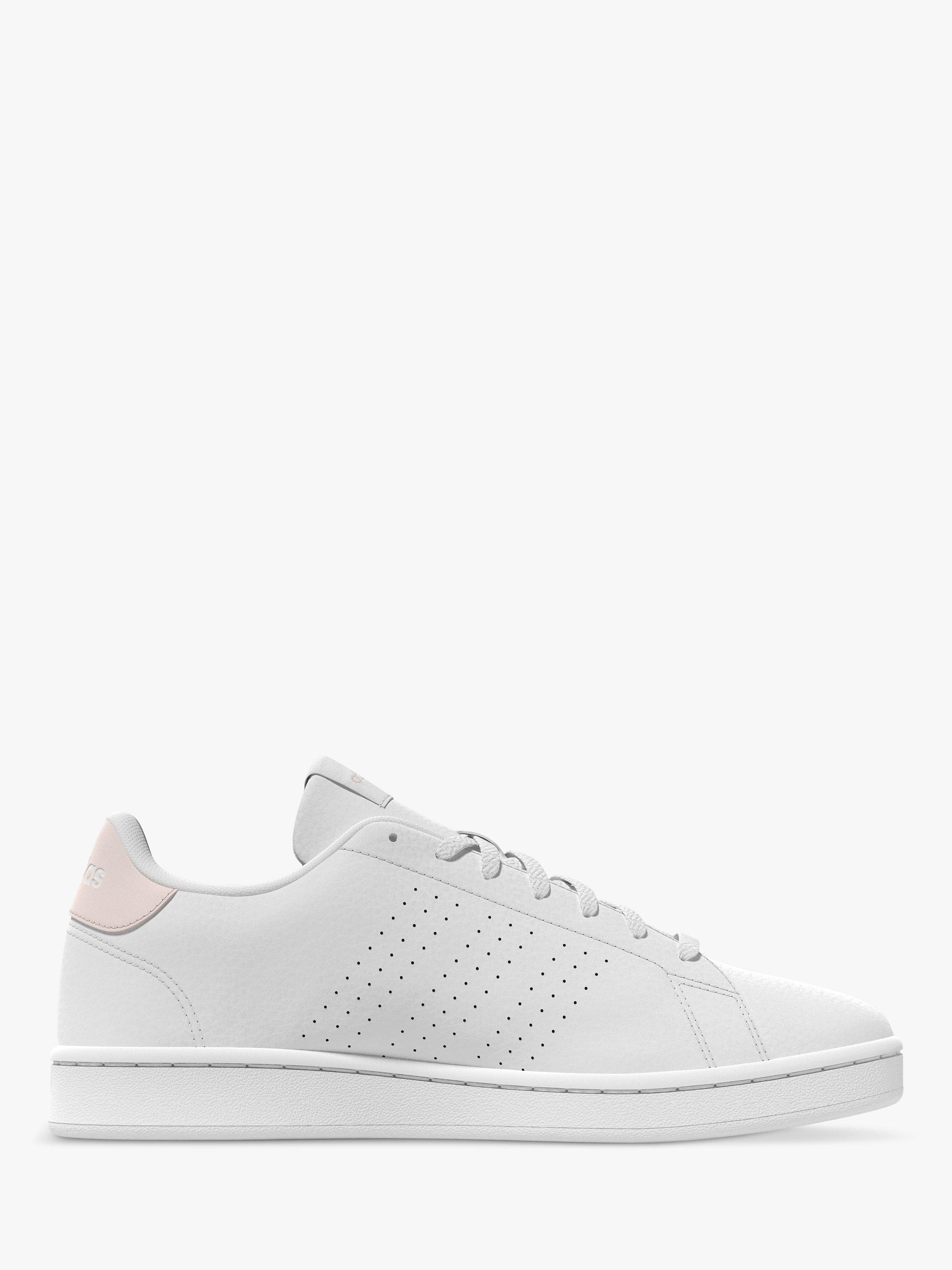 adidas Advantage Lace-Up Trainers, White/Mauve