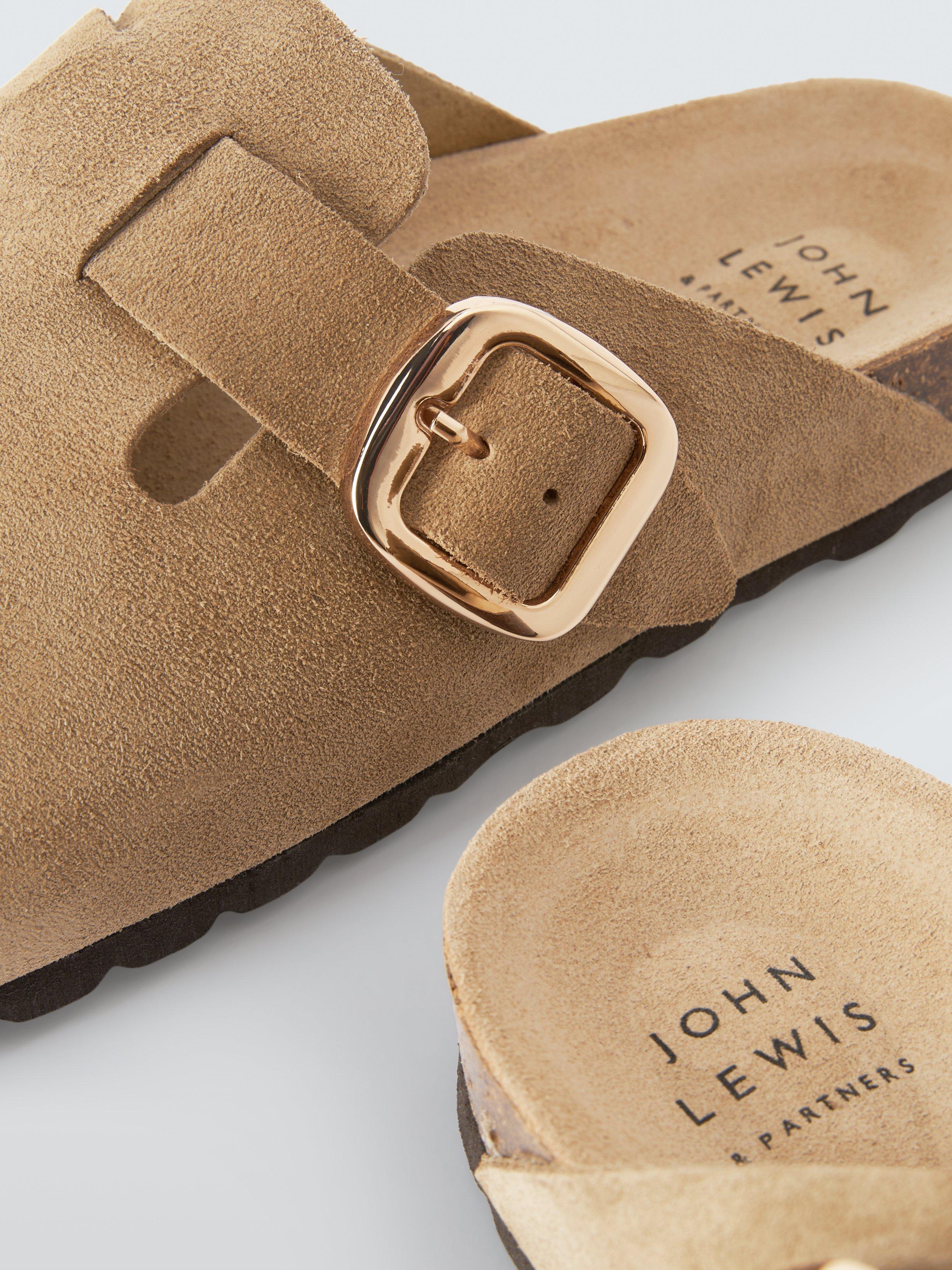 John Lewis Lindos Suede Closed Toe Footbed Mule Sandals