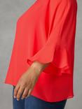 Live Unlimited Curve Flute Sleeve Overlay Top, Red