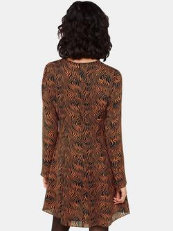 Whistles Optical Wiggle Mini Dress, Black/Multi - view 2, Black/Multi