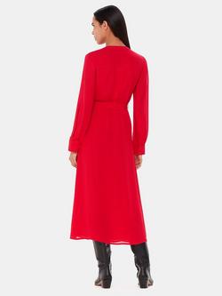 Whistles Nia Pocket Detail Midi Shirt Dress, Red - view 2, Red