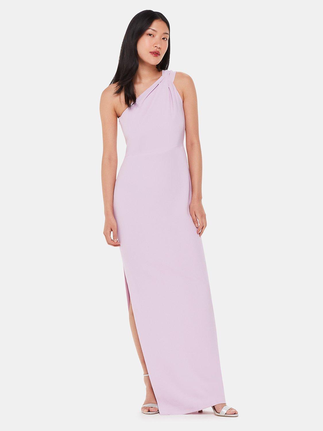 Product image 1 of 5, which shows Whistles Bethan One Shoulder Maxi Dress, Lilac, 6