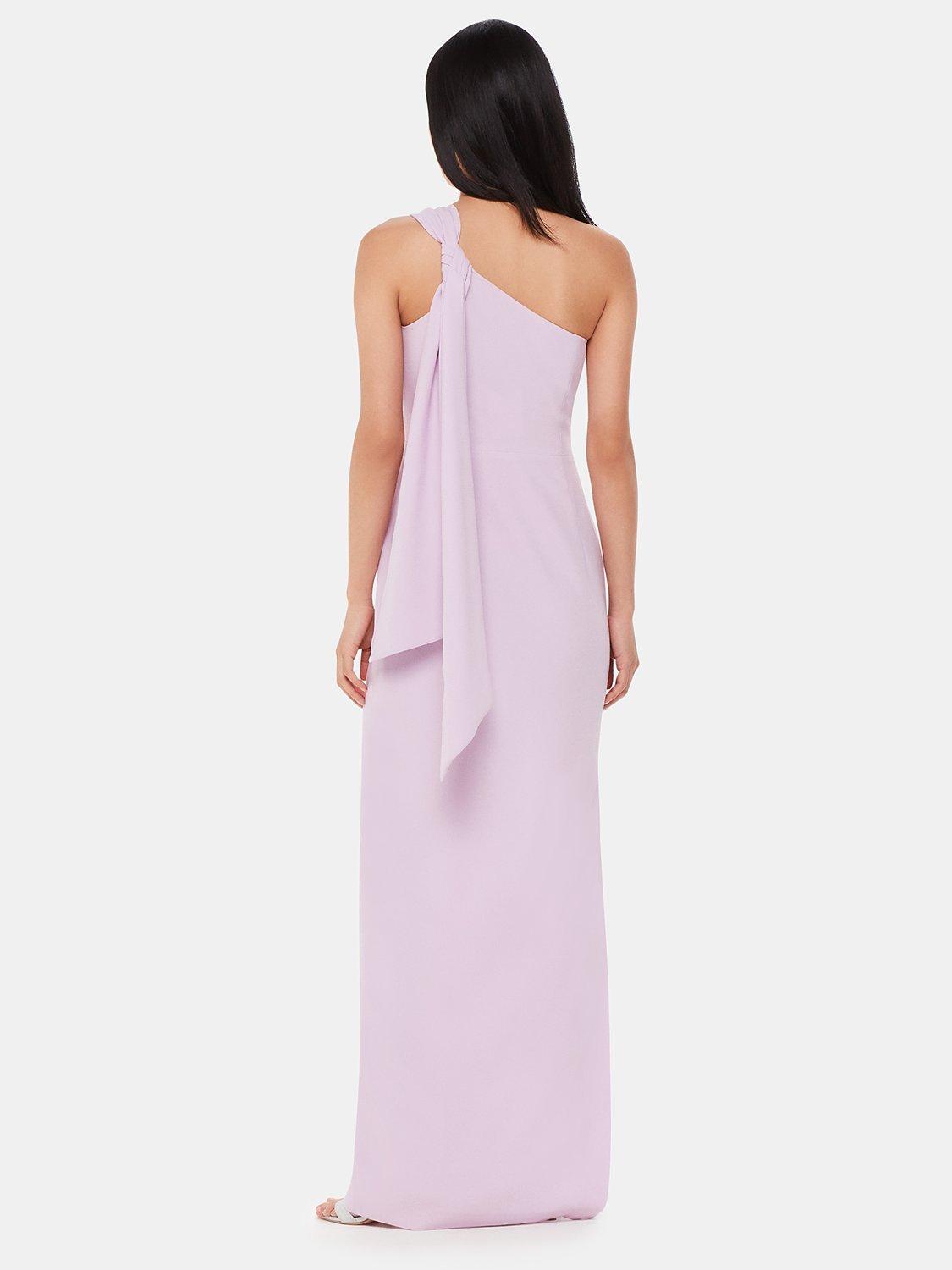 Product image 2 of 5, which shows Whistles Bethan One Shoulder Maxi Dress, Lilac, 6