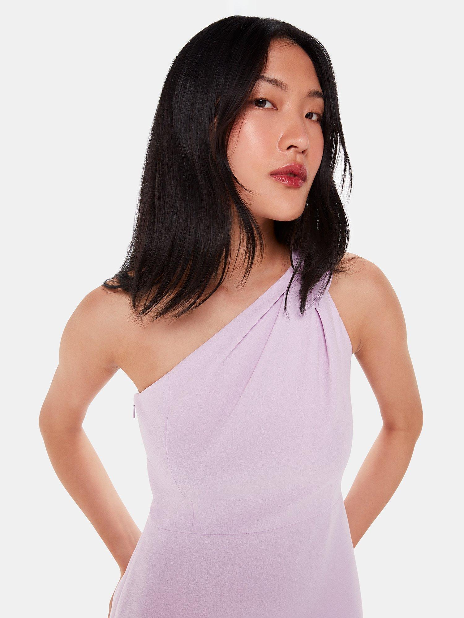 Product image 3 of 5, which shows Whistles Bethan One Shoulder Maxi Dress, Lilac, 6