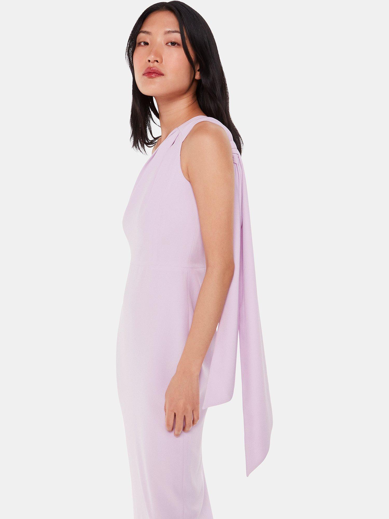 Product image 4 of 5, which shows Whistles Bethan One Shoulder Maxi Dress, Lilac, 6