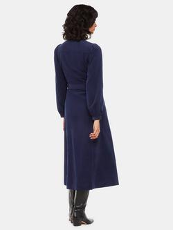Whistles Ange Midi Cord Dress, Navy - view 2, Navy