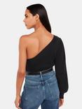 Whistles Asymmetric Knit Top, Black