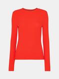 Whistles Essential Ribbed Crew Neck Top, Red