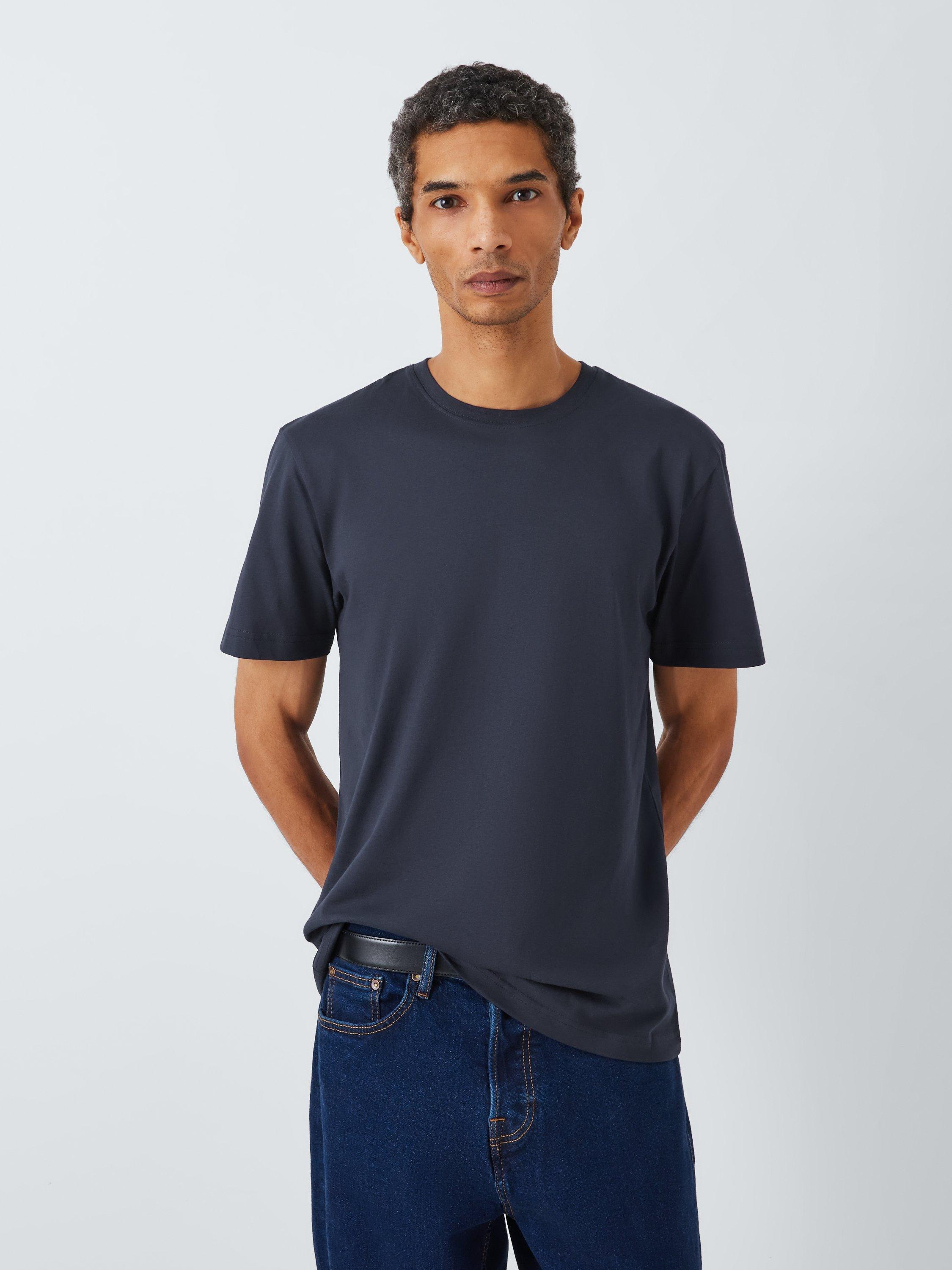 Product image 1 of 6, which shows John Lewis Cotton T-Shirt, Pack of 3, White/Blue/ Navy, S