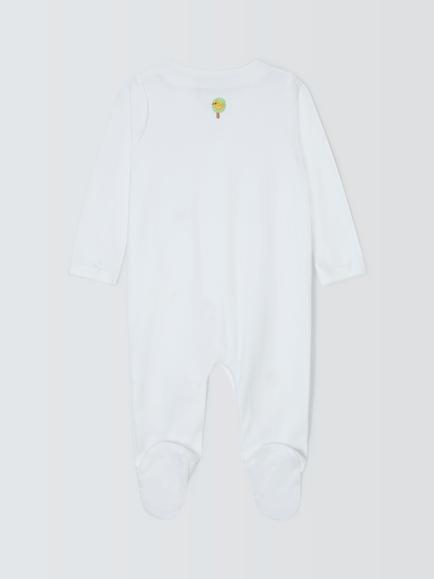 John Lewis Heirloom Collection Baby Woodland Animals Embroidered Pima Cotton Sleepsuit, White - view 2, White