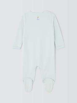 John Lewis Heirloom Collection Baby Transport Toys Embroidered Pima Cotton Sleepsuit, Blue - view 2, Blue