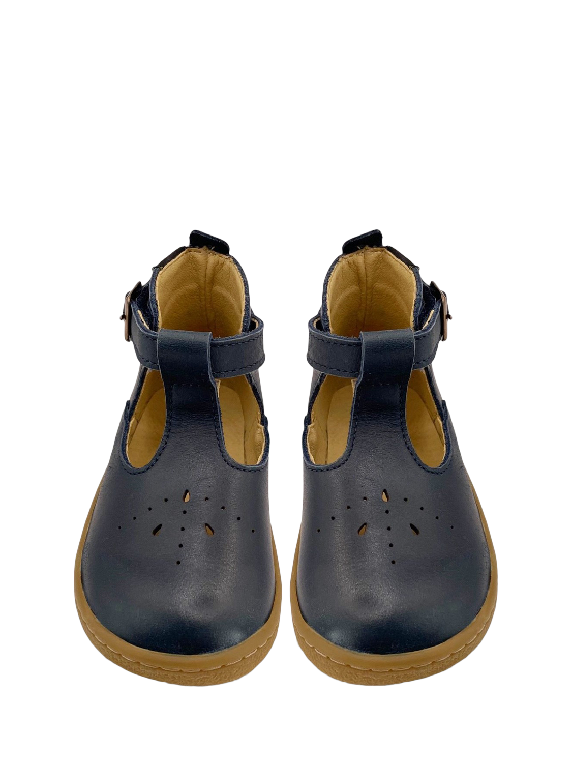 Product image 4 of 4, which shows Young Soles Kids' Leather Lark T-Bar Boots, Navy, 13.5 Jnr