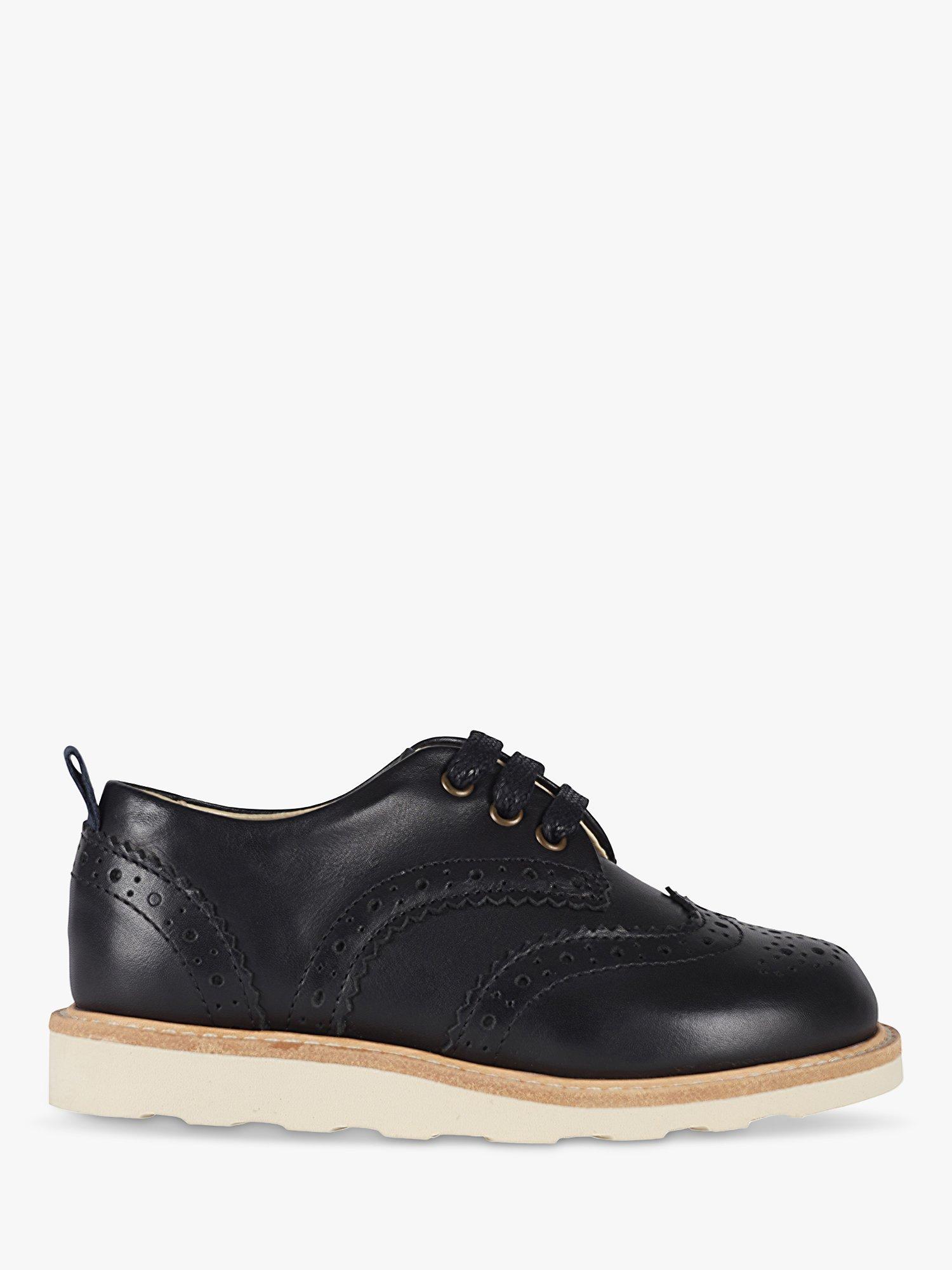 Product image 1 of 3, which shows Young Soles Kids' Brando Leather Brogues, Black, 1