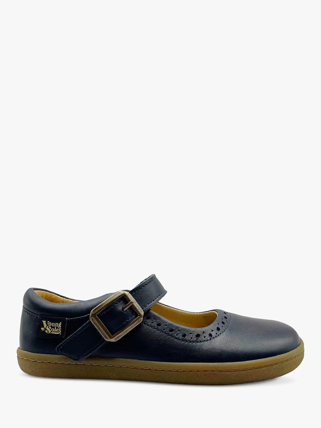 Product image 1 of 3, which shows Young Soles Kids' Holly Mary Jane Shoes, Navy, 6 Jnr