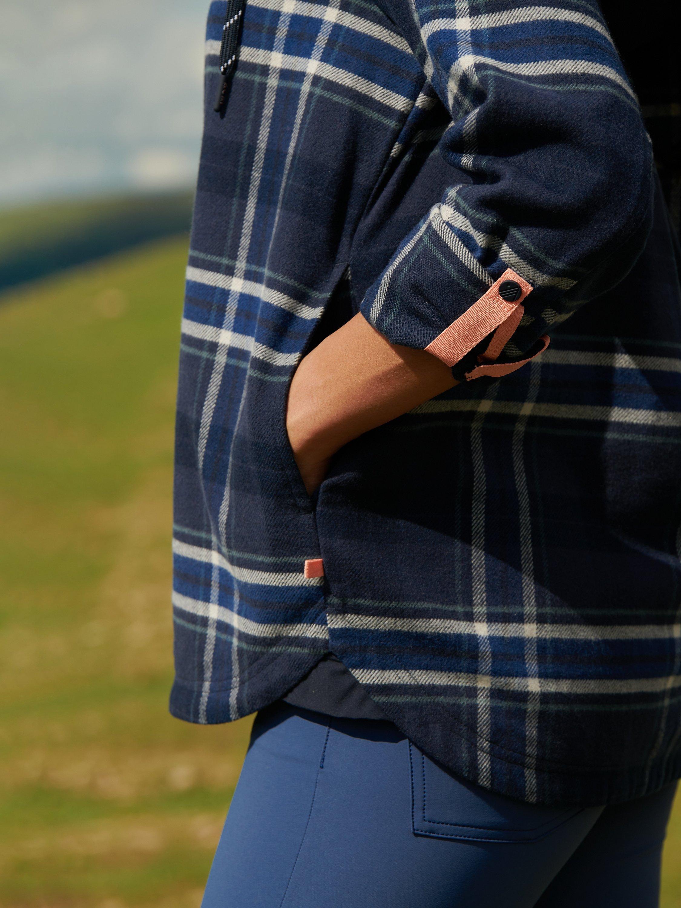 Product image 5 of 7, which shows ACAI Boyfriend Check Hoodie, Deep Navy, XS