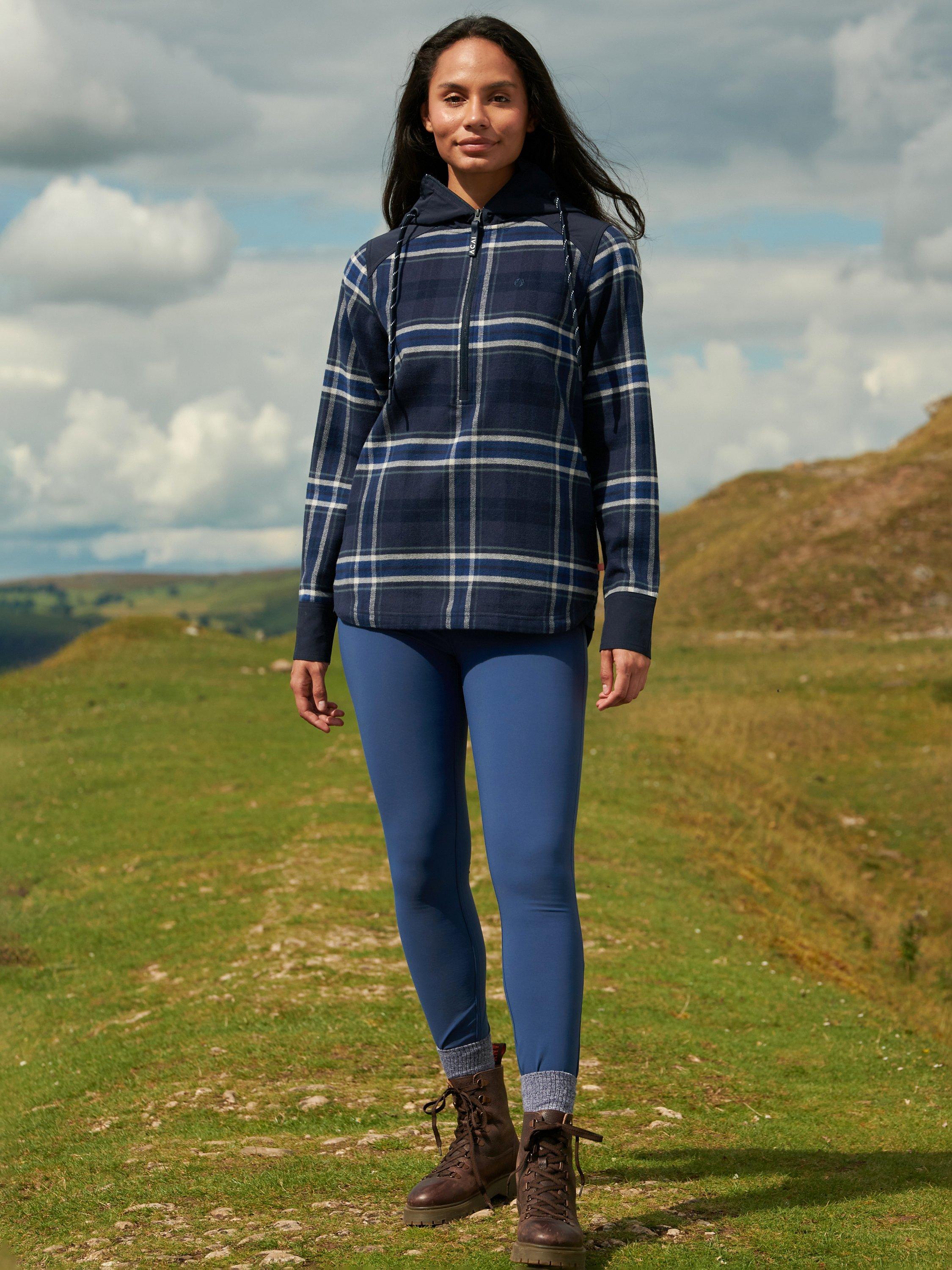 Product image 7 of 7, which shows ACAI Boyfriend Check Hoodie, Deep Navy, XS