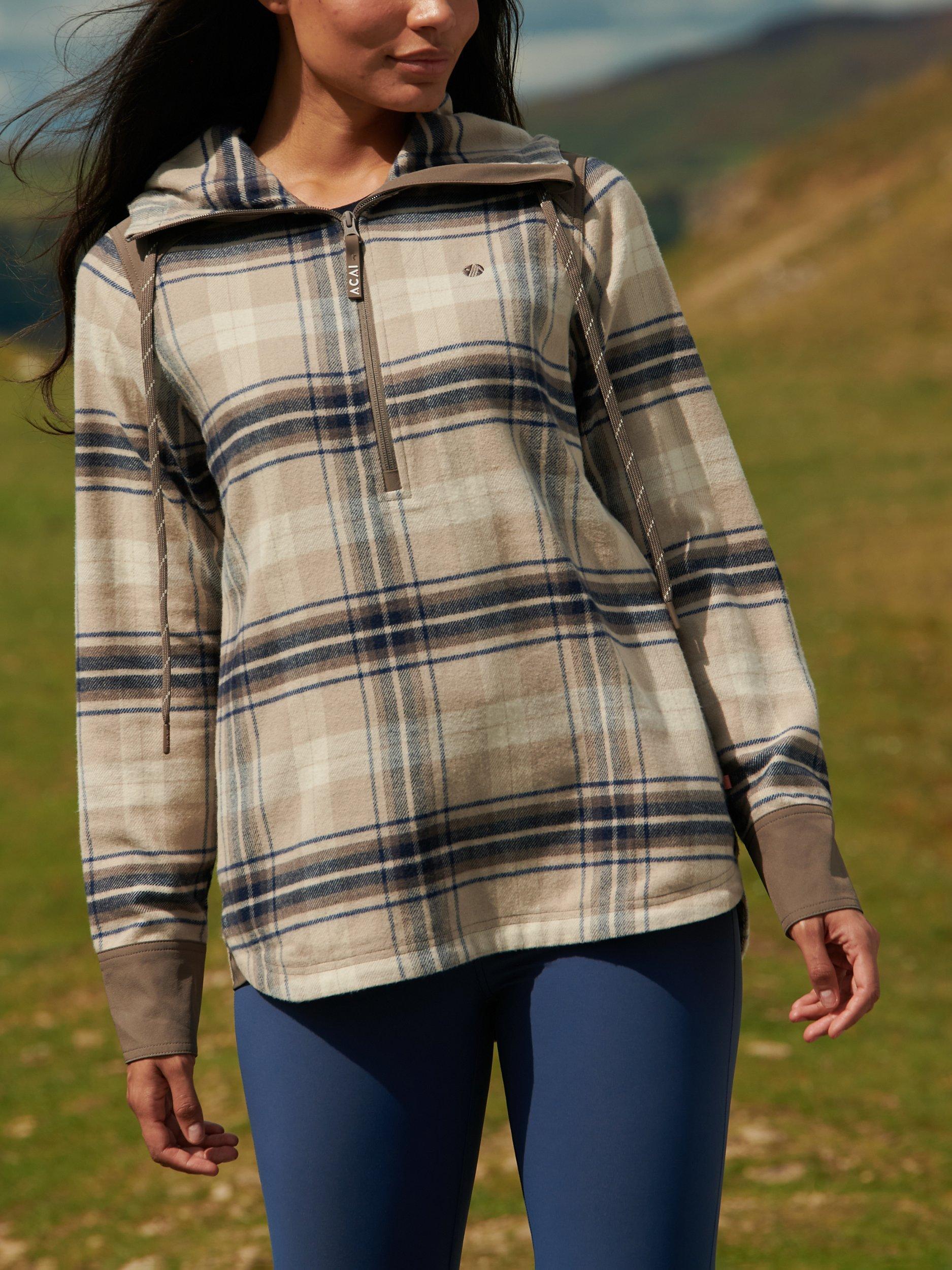 Product image 3 of 7, which shows ACAI Boyfriend Check Hoodie, Desert, XS