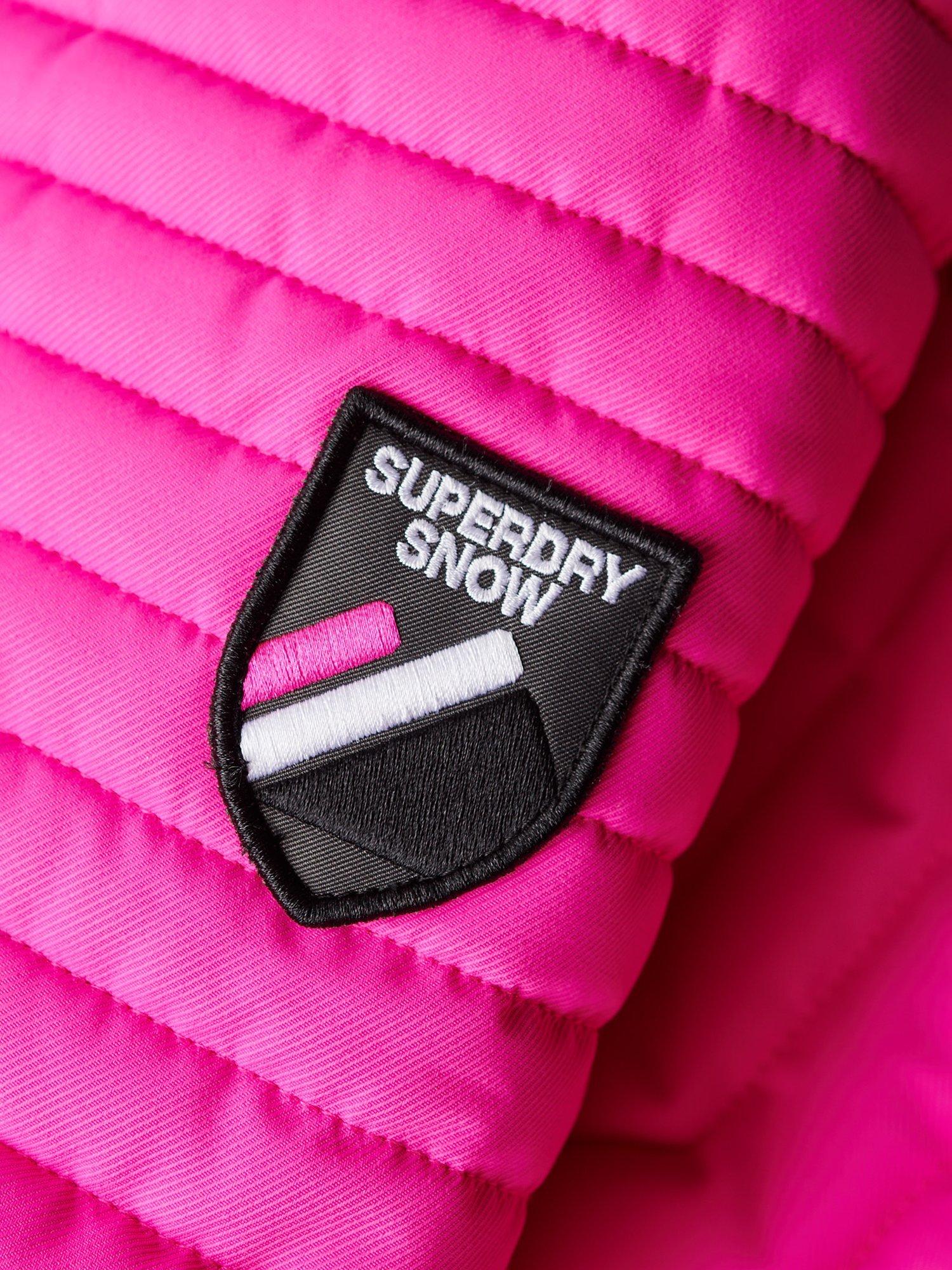 Superdry Ski Luxe Women's Puffer Jacket, Hyper Magenta Pink, 8