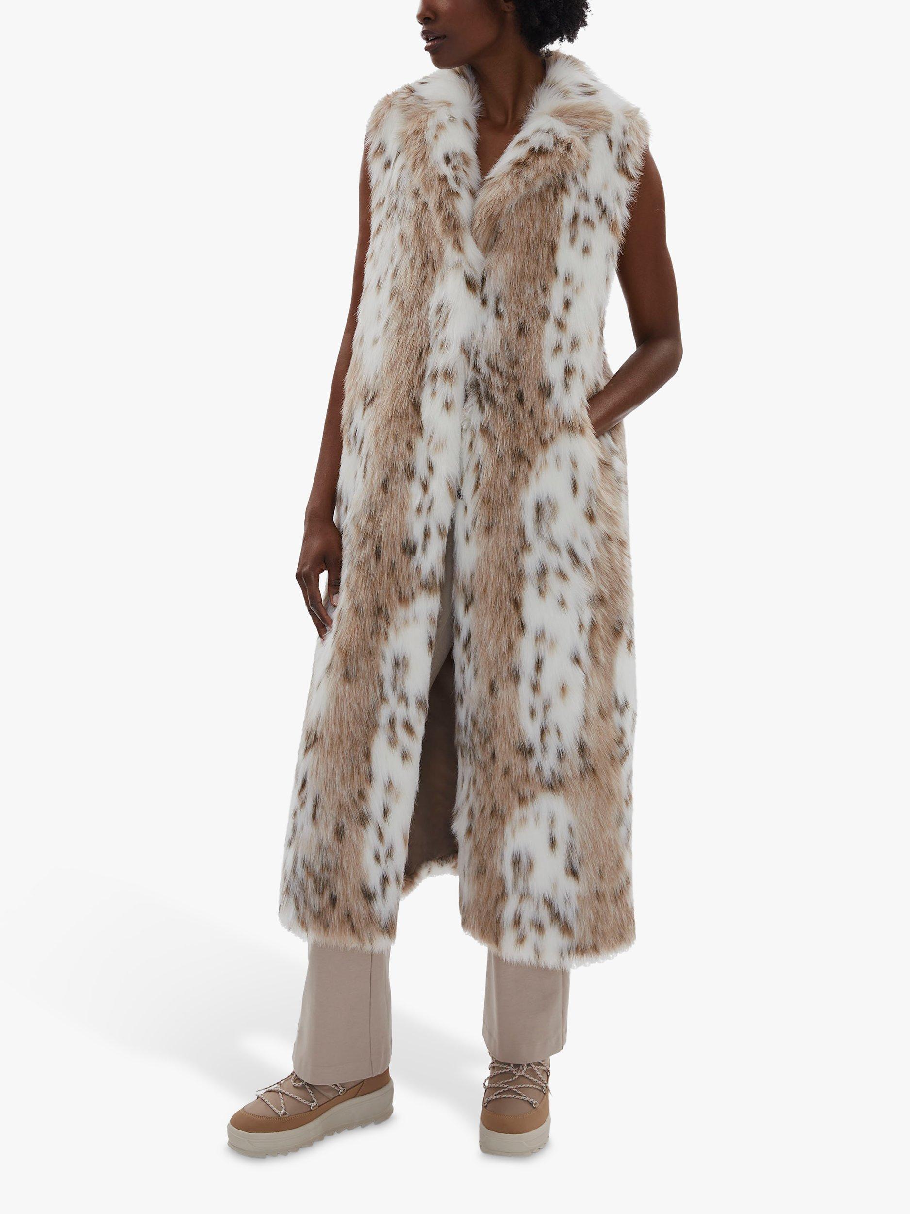 James Lakeland Lynx Long Faux Fur Gilet, Multi
