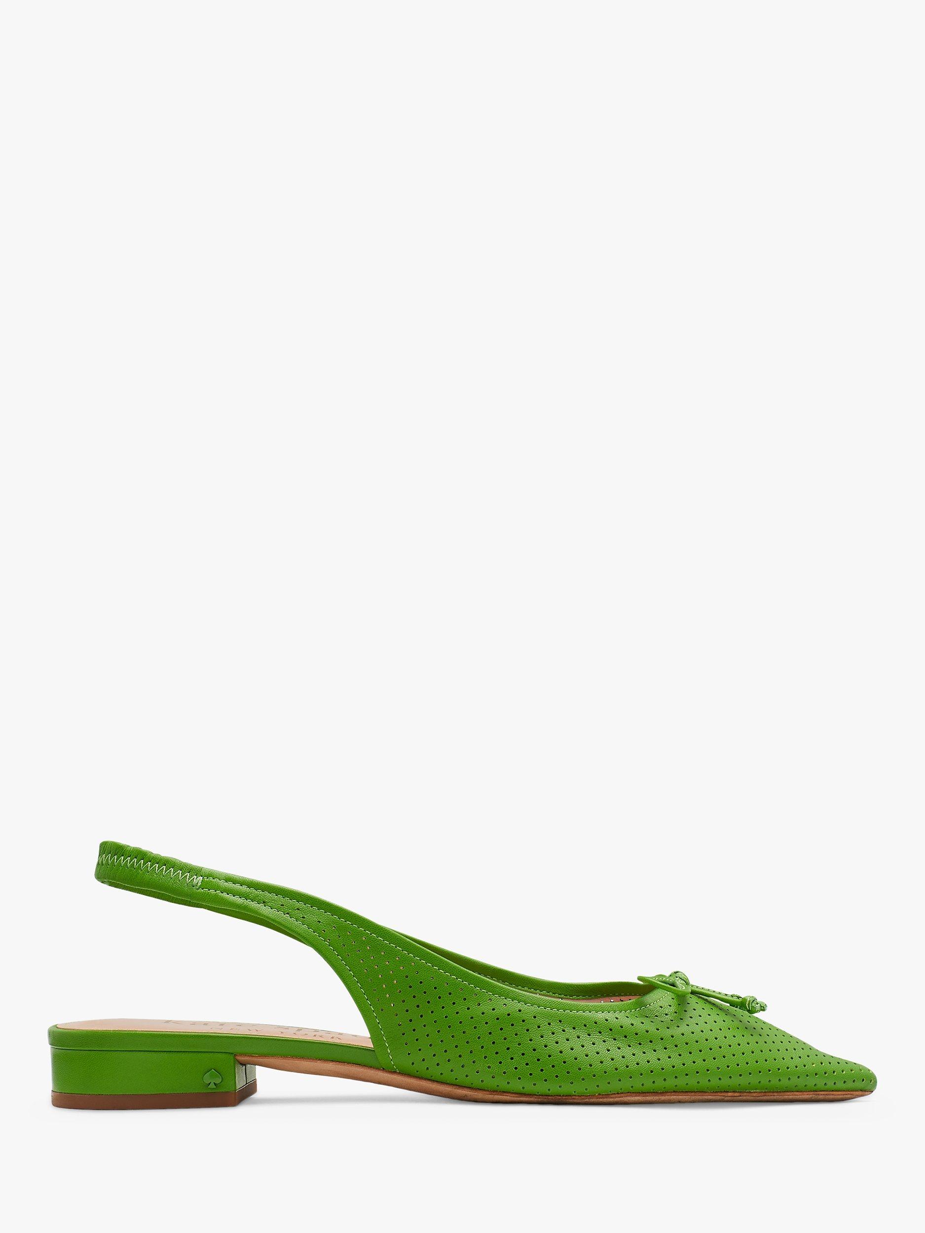 kate spade new york Veronica Perforated Leather Pointed Pumps, Green