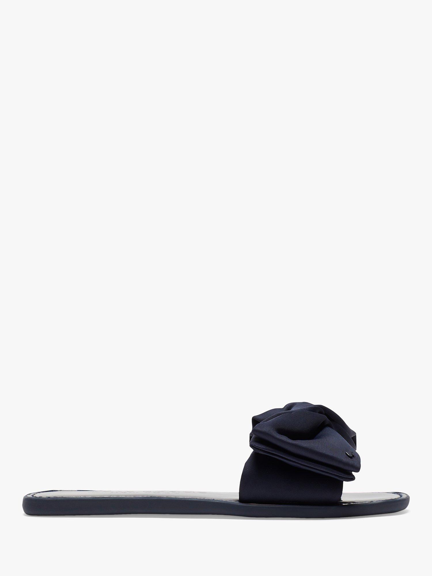 kate spade new york Bikini Twist Detail Flat Slider Sandals, Black