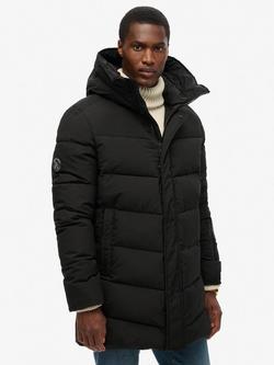 Superdry City Chevron Padded Parka Coat, Black - view 2, Black
