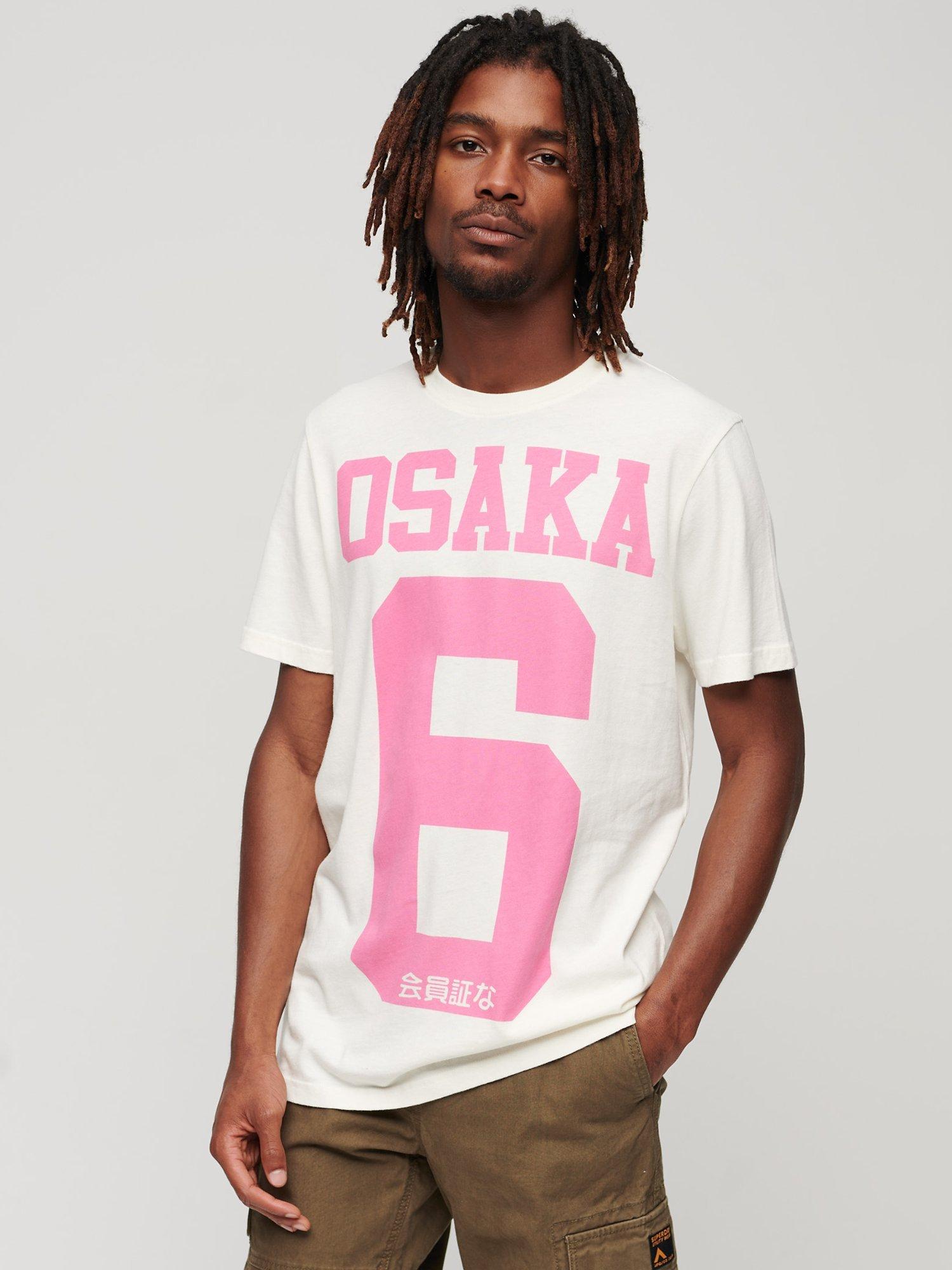 Superdry Osaka 6 Kiss Print T-Shirt, White/Pink