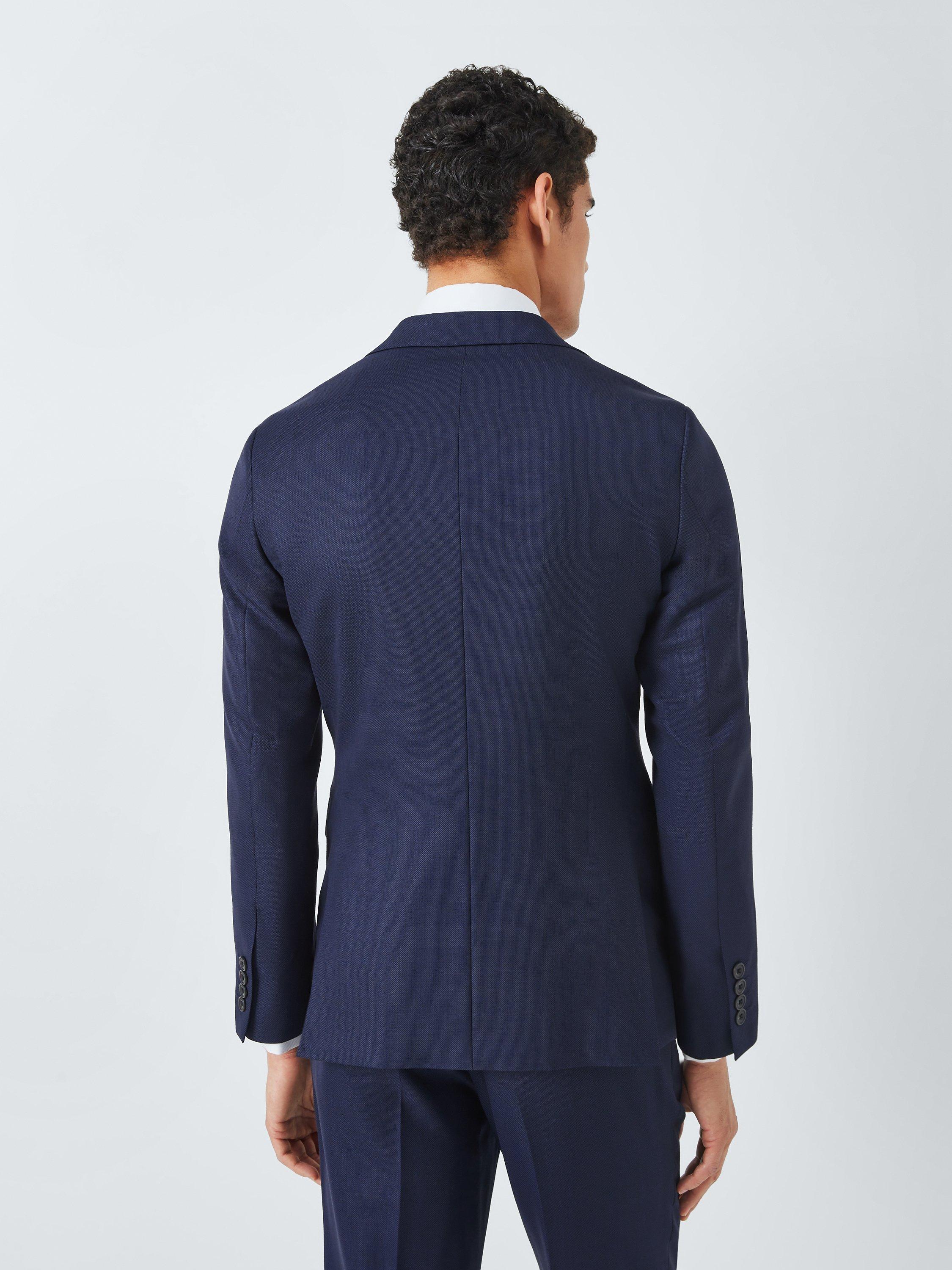 John Lewis S100 s Birdseye Regular Fit Suit Jacket Navy