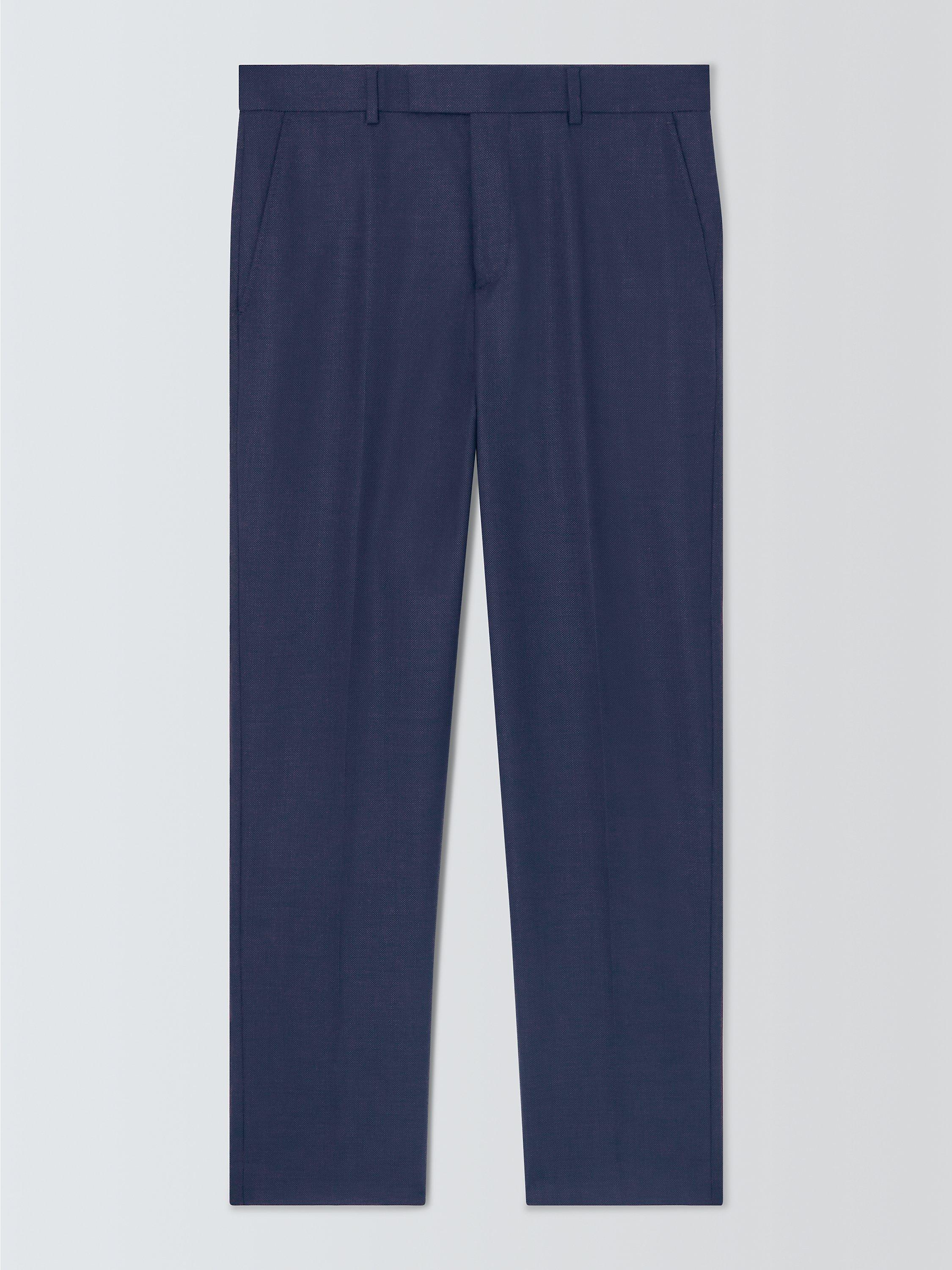 Product image 4 of 7, which shows John Lewis Super 100's Birdseye Regular Suit Trousers, Navy, 40L
