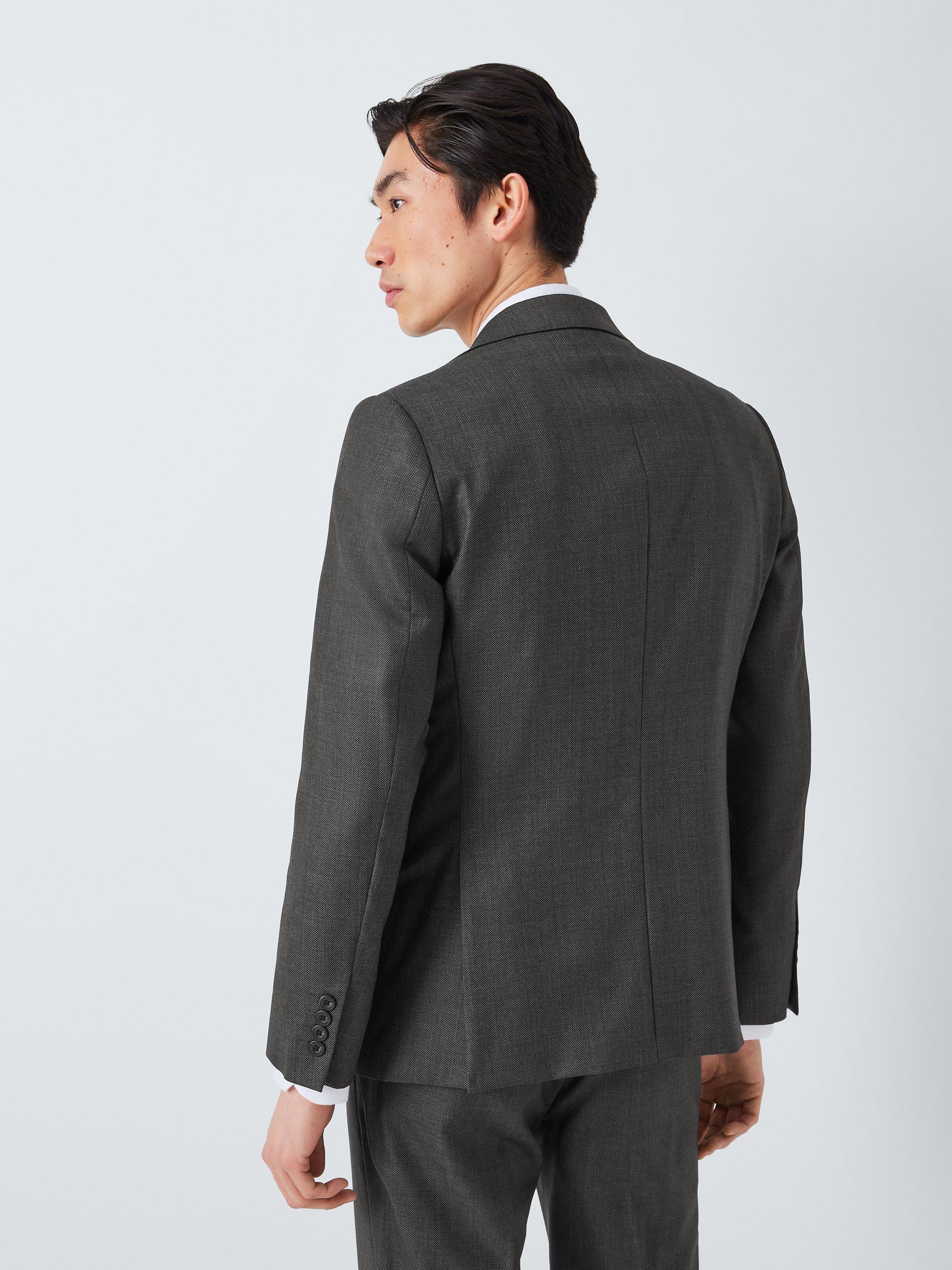 John Lewis Super 100's Birdseye Regular Suit Blazer, Charcoal, 36 R