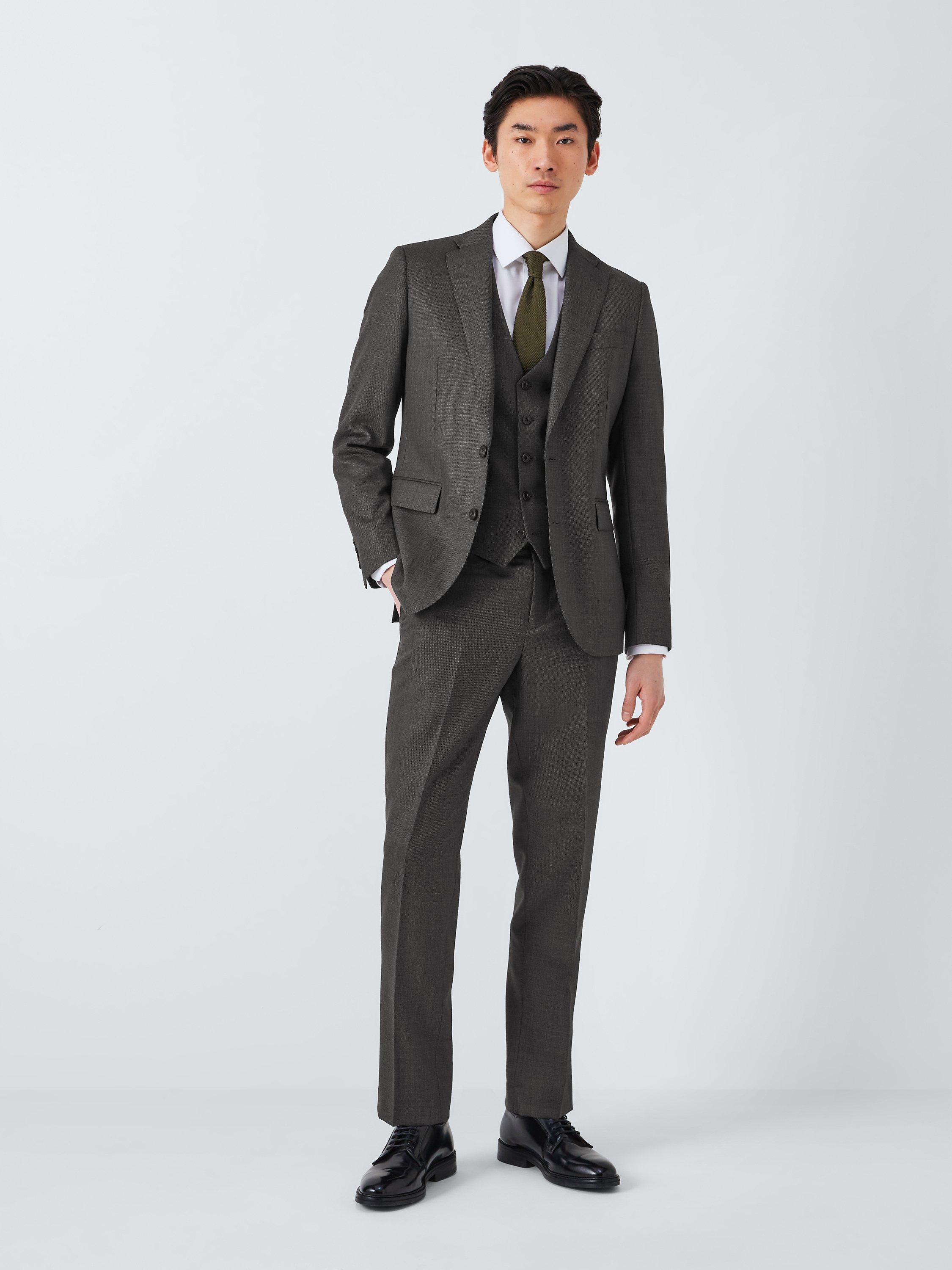 Product image 3 of 6, which shows John Lewis Super 100's Birdseye Regular Suit Blazer, Charcoal, 36 R