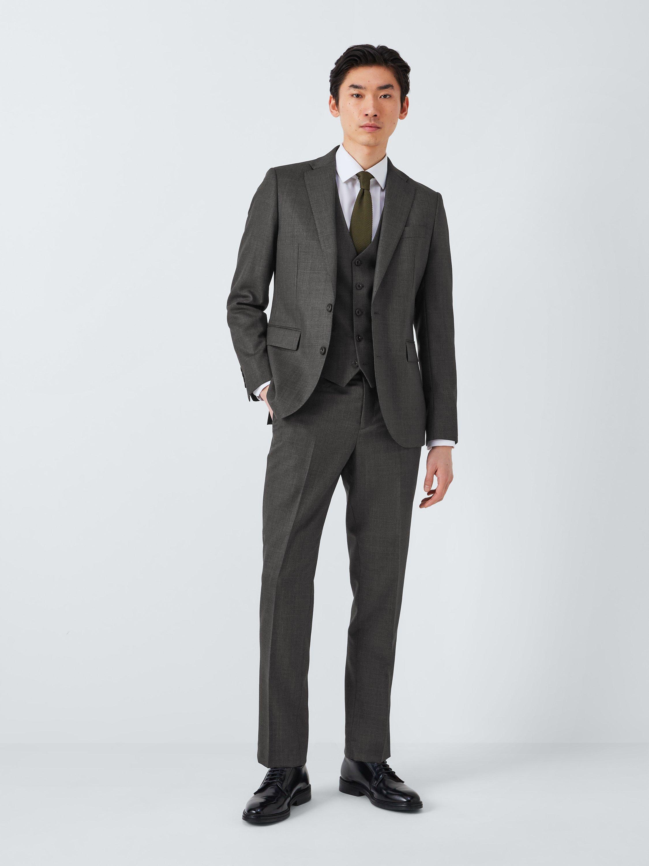 John Lewis Super 100's Birdseye Regular Suit Blazer, Charcoal, 36 R