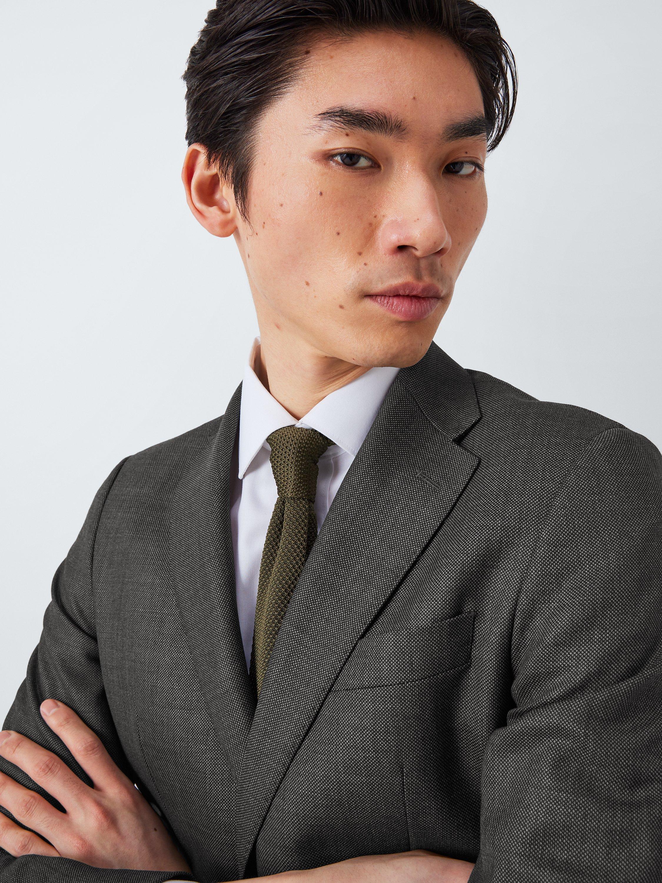 Product image 4 of 6, which shows John Lewis Super 100's Birdseye Regular Suit Blazer, Charcoal, 36 R