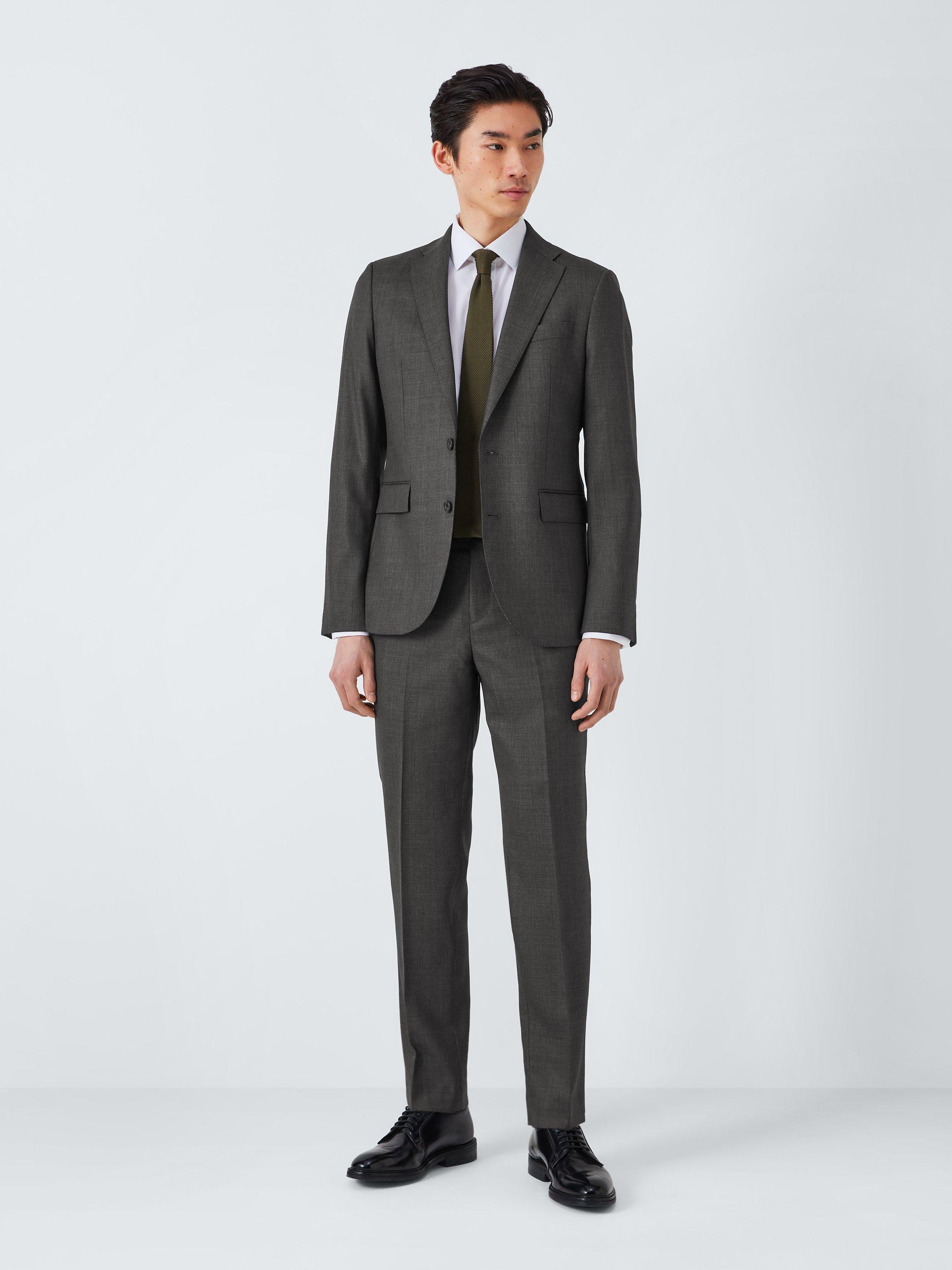 John Lewis Super 100's Birdseye Regular Suit Blazer, Charcoal, 36 R