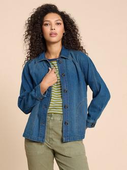 White Stuff Eden Denim Jacket, Mid Denim, Mid Denim