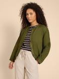 White Stuff Adele Linen Jacket, Dark Green