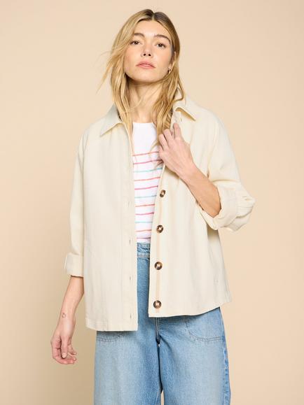 White Stuff Eden Denim Jacket, Light Natural