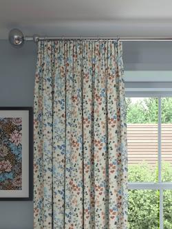 John Lewis Clover Print Pair Blackout/Thermal Lined Pencil Pleat Curtains, Multi, Multi
