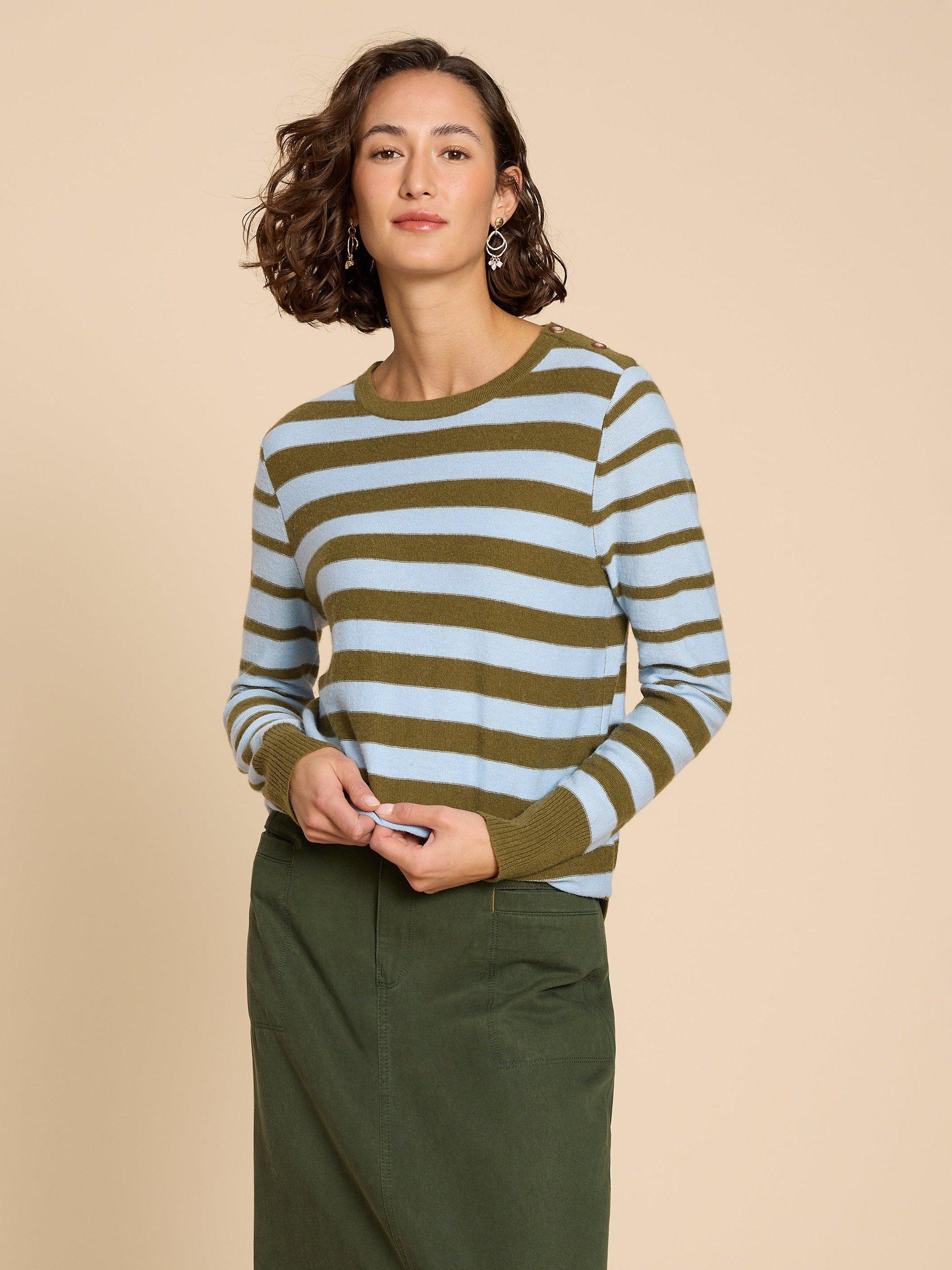 White Stuff Emma Stripe Jumper, Blue/Multi