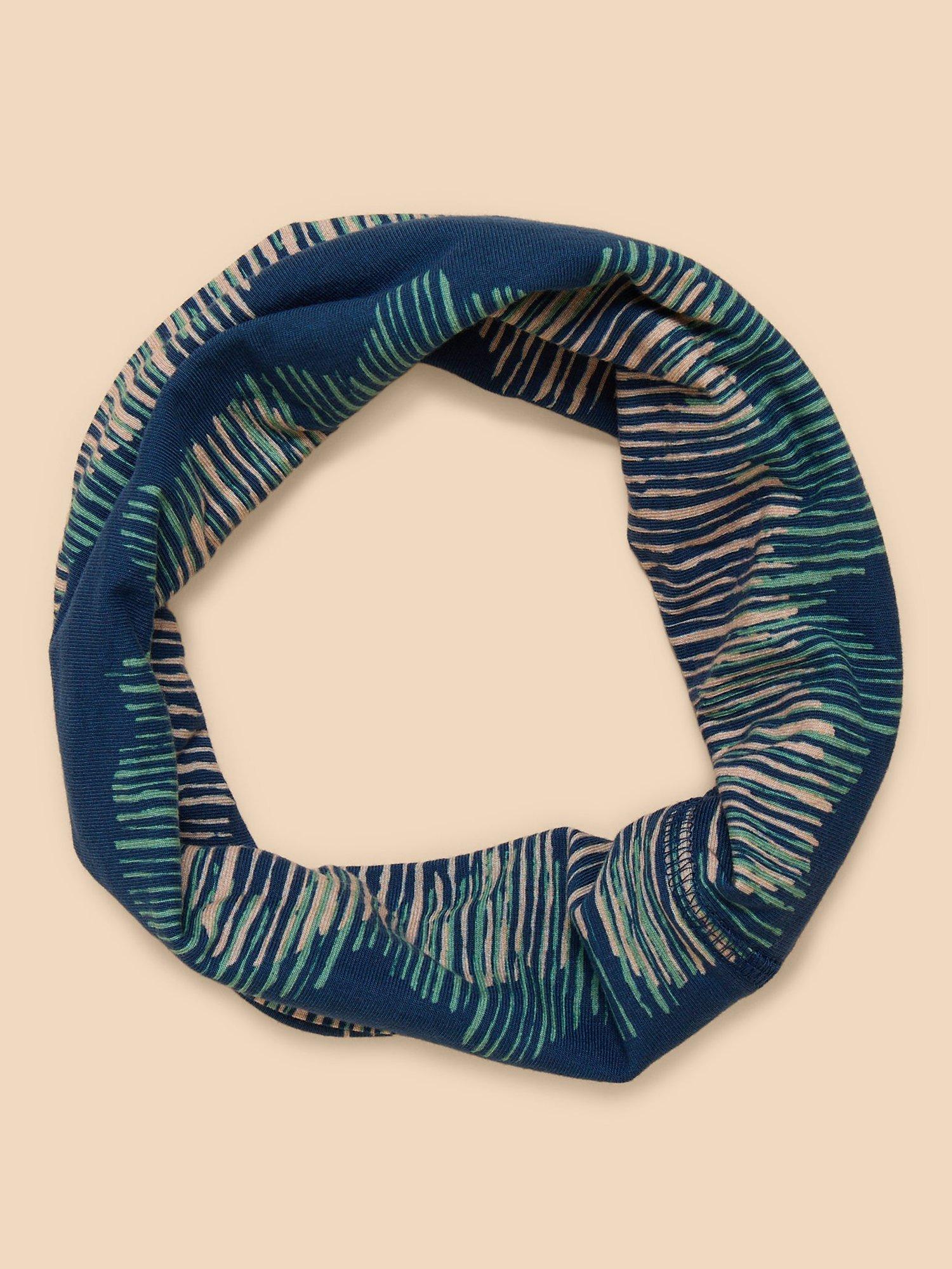 Product image 2 of 4, which shows White Stuff Jersey Roll Organic Cotton Blend Neckwarmer, Navy, One Size