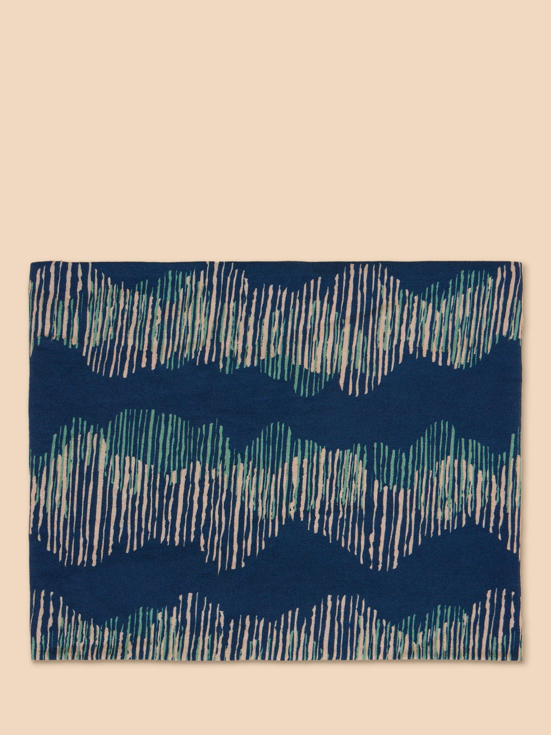 Product image 4 of 4, which shows White Stuff Jersey Roll Organic Cotton Blend Neckwarmer, Navy, One Size
