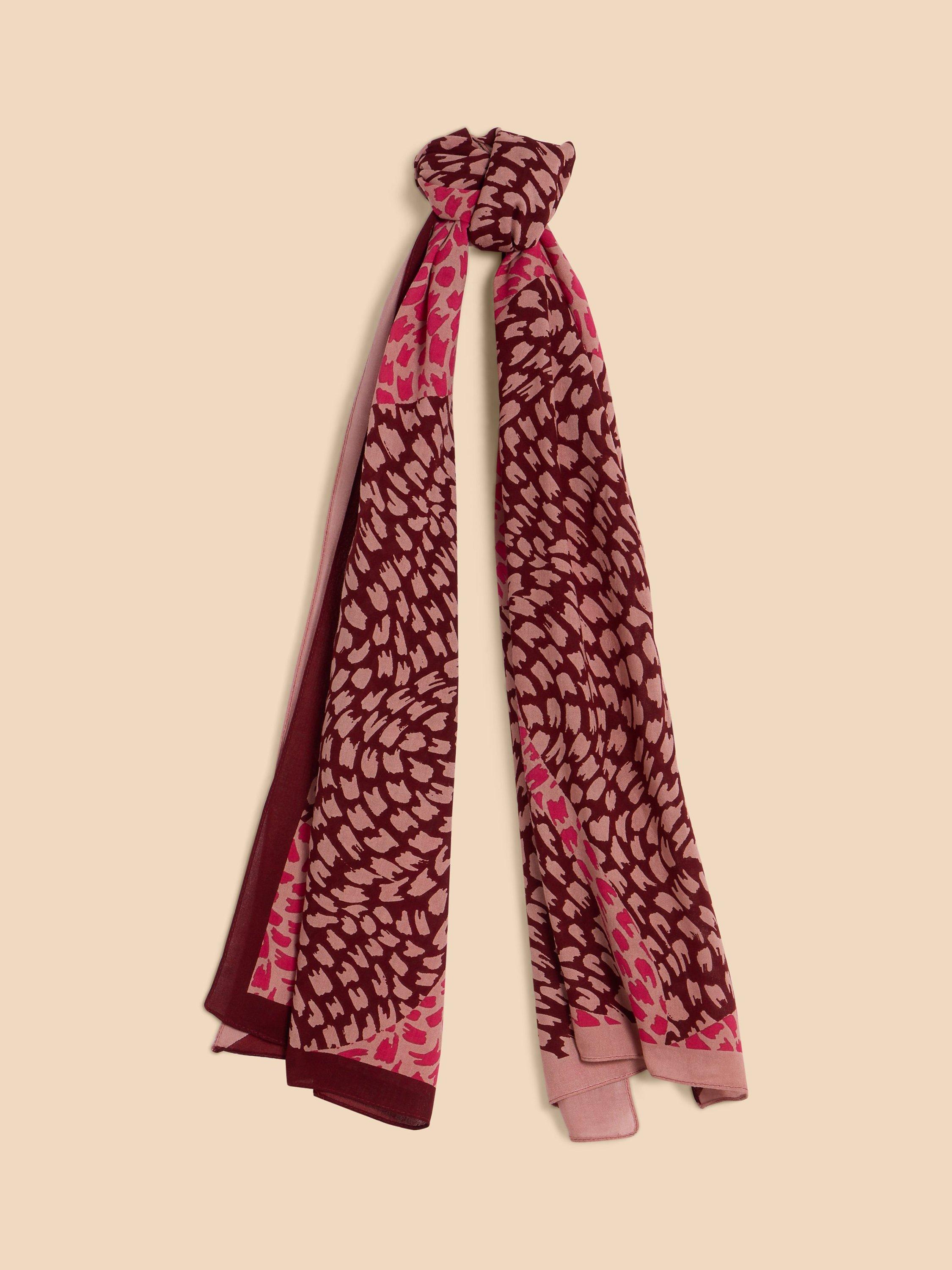 White Stuff Abstract Heart Print Scarf, Pink/Multi