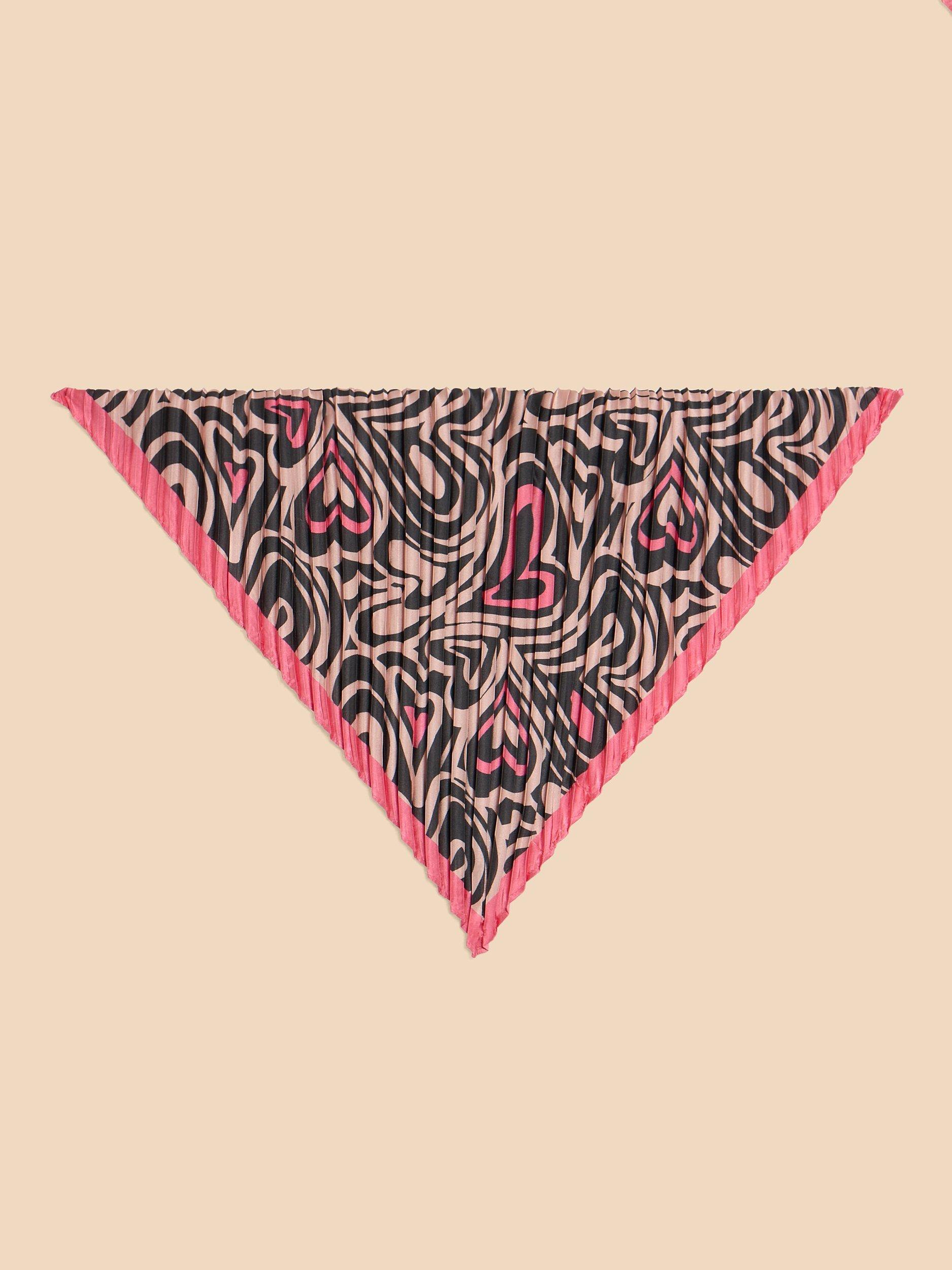 White Stuff Swirly Heart Print Square Scarf, Black/Multi