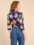 White Stuff Annie Floral Jersey Shirt, Navy/Multi