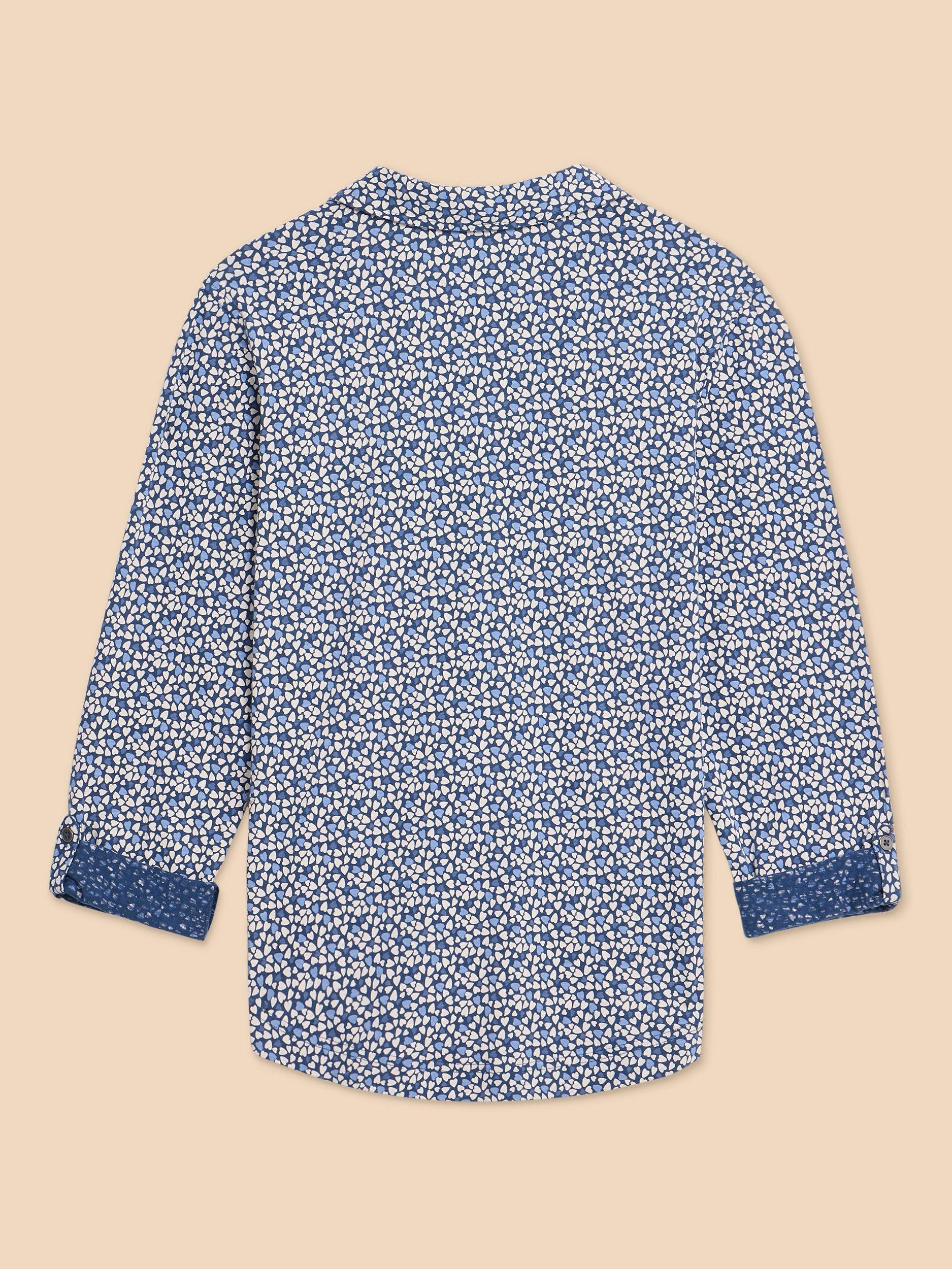 Product image 7 of 8, which shows White Stuff Annie Heart Print Jersey Cotton Shirt, Blue, 18