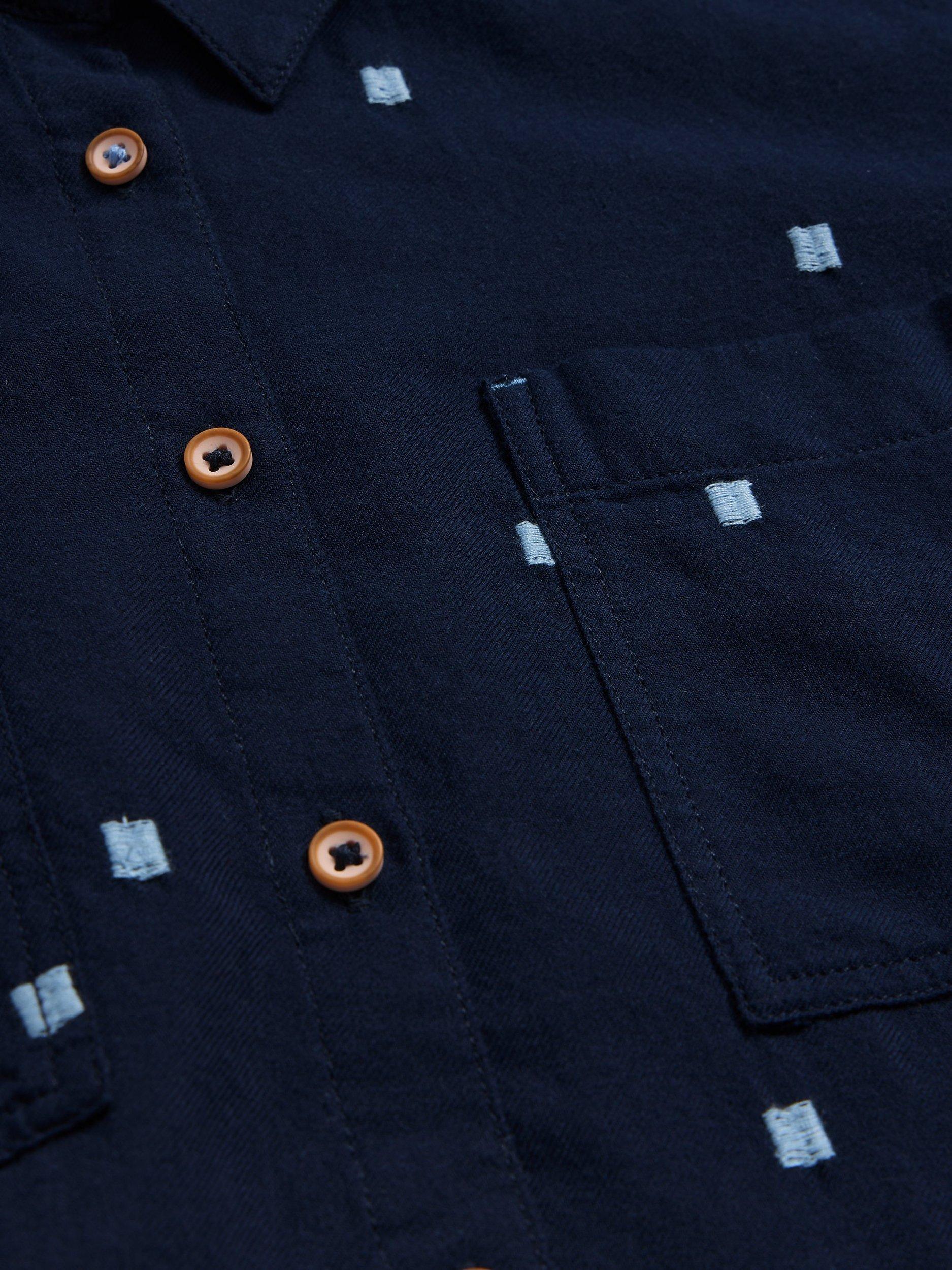 Product image 6 of 7, which shows White Stuff Sophie Organic Cotton Blend Heart Print Shirt, Dark Navy, 6