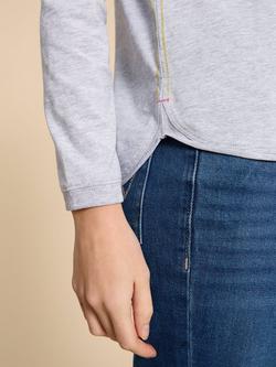 White Stuff Clara Long Sleeve T-Shirt - view 2, Grey Marl